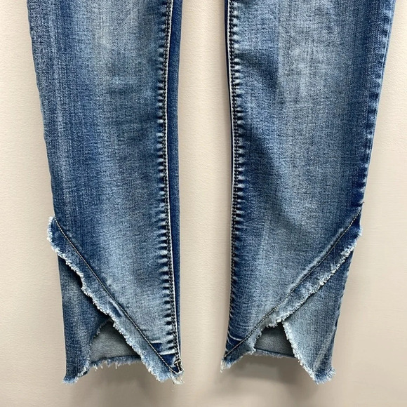 Coco + Carmen OMG Pull On Skinny Ankle Crossover Fringe Hem Jeans S - Picture 3 of 16
